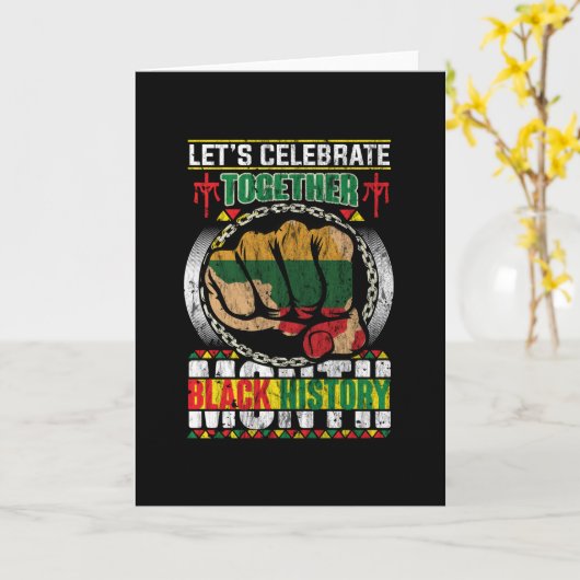 Lets Celebrate Together Black History Months Kaart (Gele Bloem)