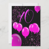 Let's Celebrate! Veertig fantastische roze zwart P Kaart (Achterkant)