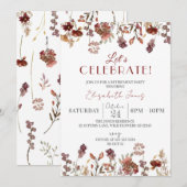 Let's Celebrate! Wildflower Pensioen Partij Kaart (Voorkant / Achterkant)