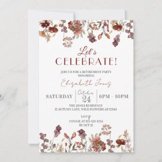 Let's Celebrate! Wildflower Pensioen Partij Kaart