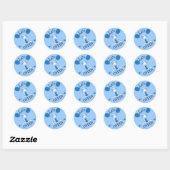 Lets Cheer Blue Cheerleader Ronde Sticker (Vel)
