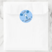 Lets Cheer Blue Cheerleader Ronde Sticker (Tas)