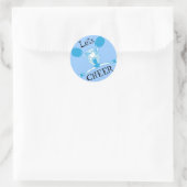 Lets Cheer Blue Cheerleader Ronde Sticker (Tas)