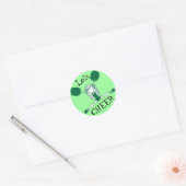 Lets Cheer Green Cheerleader Ronde Sticker (Envelop)
