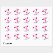 Lets Cheer Pink Cheerleader Ronde Sticker (Vel)