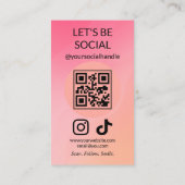 Let's Connect Social Media QR Code Visitekaartje (Achterkant)