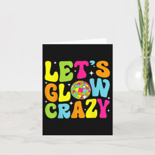 Lets Crazy Retro Verjaardagsfeestje Gloeiende jare Kaart
