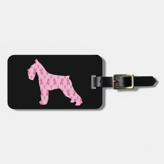 Lets Cure Cancer Ribbon Schnauzer Bagagelabel (Voorkant horizontaal)