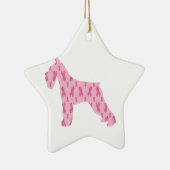 Lets Cure Cancer Ribbon Schnauzer Keramisch Ornament (Rechts)
