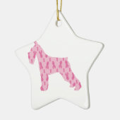 Lets Cure Cancer Ribbon Schnauzer Keramisch Ornament (Links)