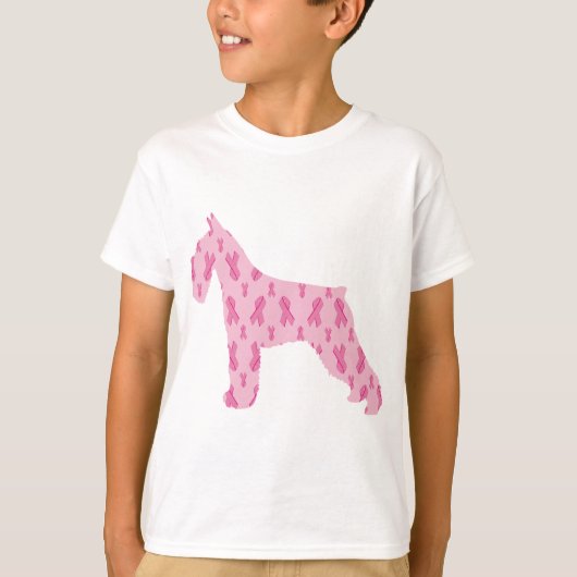 Lets Cure Cancer Ribbon Schnauzer T-shirt (Voorkant)