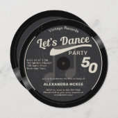 Let's Dance  Groovy Black 50ste verjaardag Kaart (Voorkant / Achterkant)