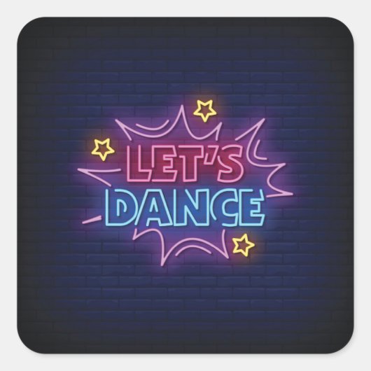 Lets Dance Vierkante Sticker (Voorkant)