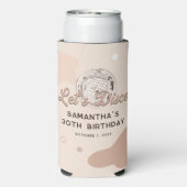 Lets Disco 30th Birthday Groovy 70s Party Custom Seltzer Blikjeskoeler (Seltzer Achterkant)