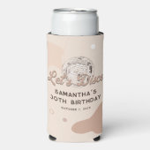 Lets Disco 30th Birthday Groovy 70s Party Custom Seltzer Blikjeskoeler (Seltzer Voorkant)