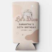 Lets Disco 30th Birthday Groovy 70s Party Custom Seltzer Blikjeskoeler (Voorkant)