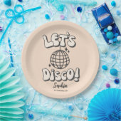 Let's Disco Birthday Party Cream Paper Bord (Feest)