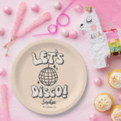 Let's Disco Birthday Party Cream Paper Bord (Feest)