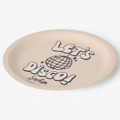 Let's Disco Birthday Party Cream Paper Bord (Gekanteld)