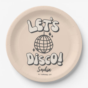 Let's Disco Birthday Party Cream Paper Bord