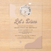 Lets Disco Retro Groovy 30e verjaardagsfeestje Acryl Uitnodigingen (Voorkant)