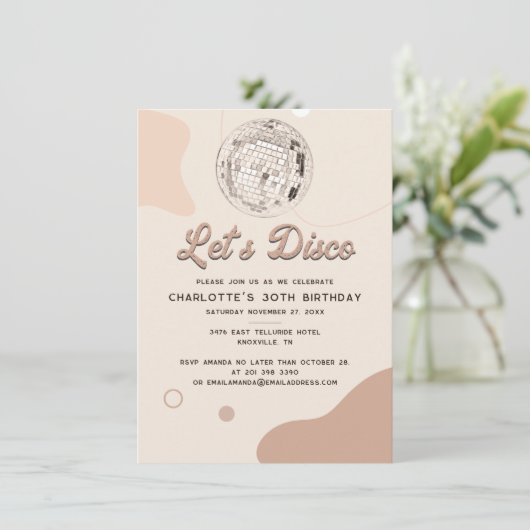 Lets Disco Retro Groovy 30e verjaardagsfeestje Kaart (Staand voorkant)