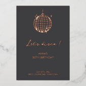 Let's Disco Verjaardag Folie Minimalist Uitnodiging (Voorkant)