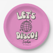 Let's Disco Verjaardagsfeest Magenta Paper Bord (Voorkant)