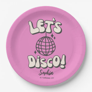 Let's Disco Verjaardagsfeest Magenta Paper Bord