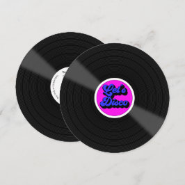 "Let's Disco" Vinyl Record Verjaardagsfeest Kaart