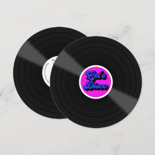 "Let's Disco" Vinyl Record Verjaardagsfeest Kaart