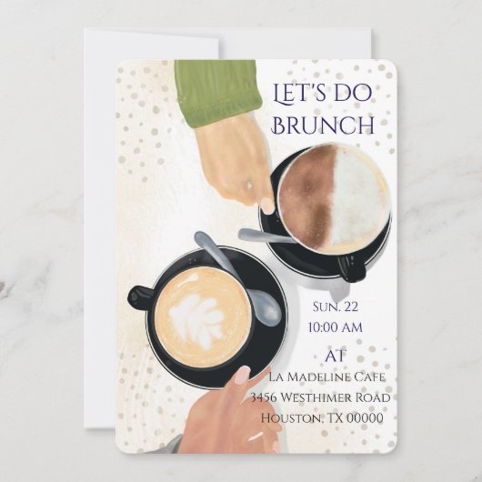 Let's Do Brunch Latte 2 Uitnodiging (Voorkant)