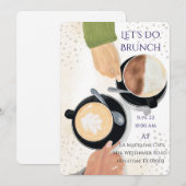 Let's Do Brunch Latte 2 Uitnodiging (Voorkant / Achterkant)