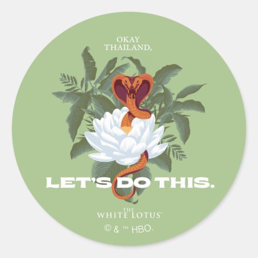 "Let's Do This" Cobra - De Witte Lotus Ronde Sticker (Voorkant)
