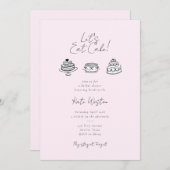Let's Eat Cake Elegant Bridal Shower Invitation Kaart (Voorkant / Achterkant)