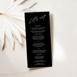 "Let's Eat" Eenvoudig Elegant Zwart Bruiloft Menu<br><div class="desc">Dit menu is voorzien van een minimalistisch ontwerp dat een vleugje verfijning toevoegt aan uw receptie. Met zijn strakke zwarte achtergrond en strakke typografie vult deze menukaart elke tafelinstelling prachtig aan. Het tonen van uw culinaire aanbod met helderheid en stijl, het zet de toon voor een memorabele eetervaring op uw...</div>