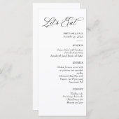 Let's Eat Elegant minimal menu black and white (Voorkant / Achterkant)
