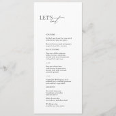 "Let's Eat" Elegant Zwart & Wit Bruiloft Menu (Voorkant)