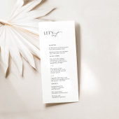 "Let's Eat" Elegant Zwart & Wit Bruiloft Menu