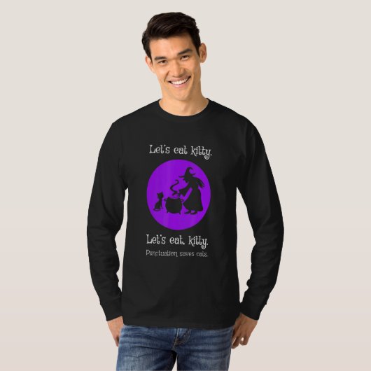 Lets Eat Kat interpunctie redt katten Halloween T-shirt (Voorkant volledig)