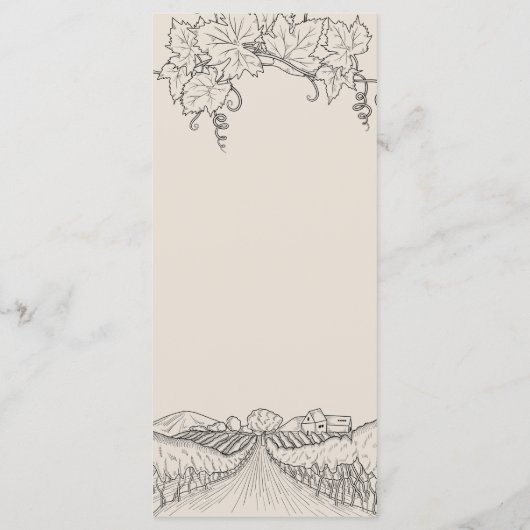 Let's Eat Napa Valley Vineyard Vinery Wedding Menu (Achterkant)