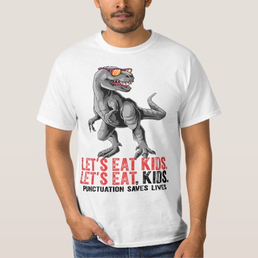 Let's Eat Punctuation Saves Lives Grammar Teacher  T-shirt (Voorkant)
