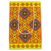 Lets Etnisch oranje geel volkskunst uit Alsunga Medium Cadeauzakje (Achterkant)