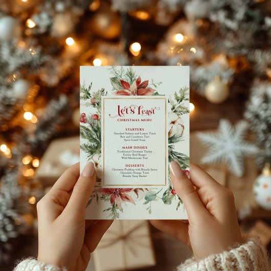 Let's Feast Christmas Menu Festive Christmas Frame