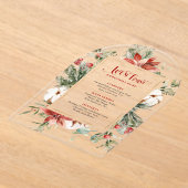 Let's Feast Christmas Menu Festive Christmas Frame Acryl Uitnodigingen (Laagn)