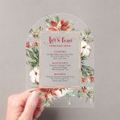 Let's Feast Christmas Menu Festive Christmas Frame Acryl Uitnodigingen (Insitu (Draagbaar))