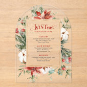 Let's Feast Christmas Menu Festive Christmas Frame Acryl Uitnodigingen (Voorkant)