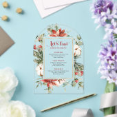 Let's Feast Christmas Menu Festive Christmas Frame Acryl Uitnodigingen (Insitu (Huwelijk))