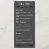 Let's Feast Grey Black Dragon Fantasy Wedding Menu (Voorkant)