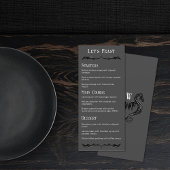 Let's Feast Grey Black Dragon Fantasy Wedding Menu
